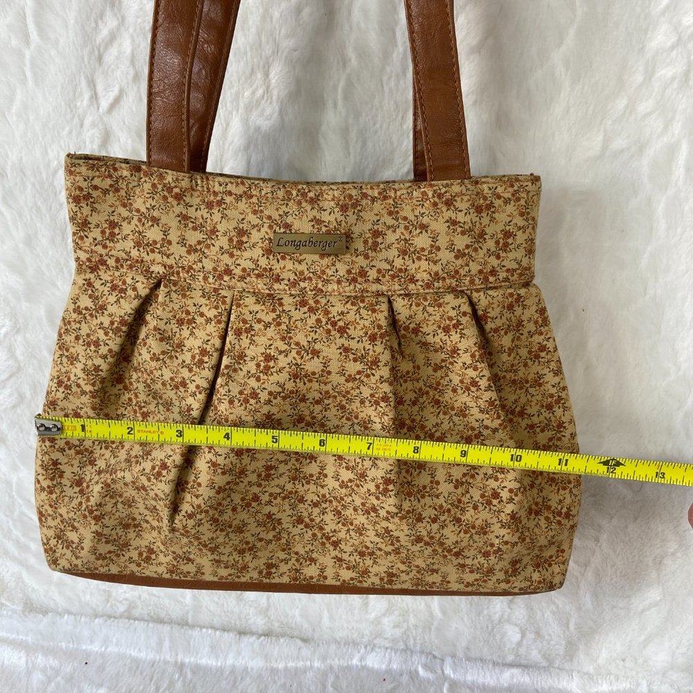 Longaberger Mini Floral Print  Purse Shoulder Handbag Beige Autumn Fall - Picture 7 of 7